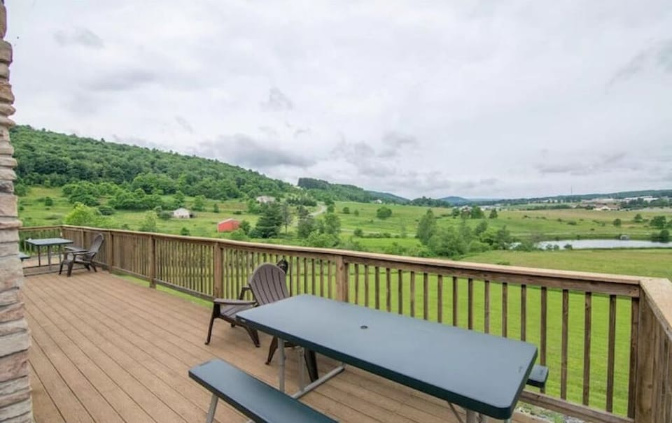 Your view while relaxing and dining.  You can see the Wisp Resort from here.