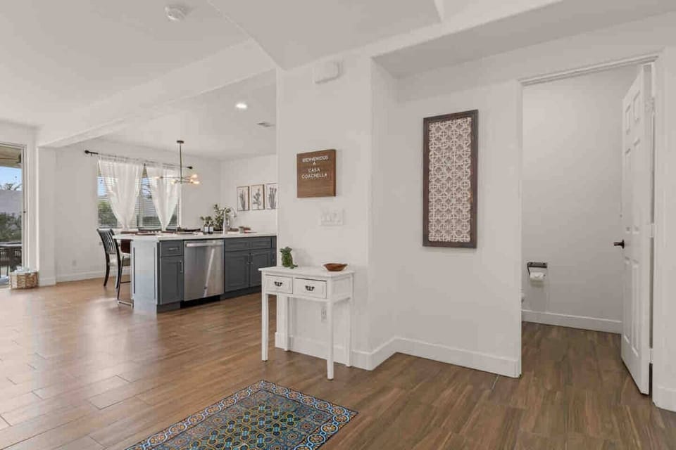 Tiled plank flooring throughout the lower level