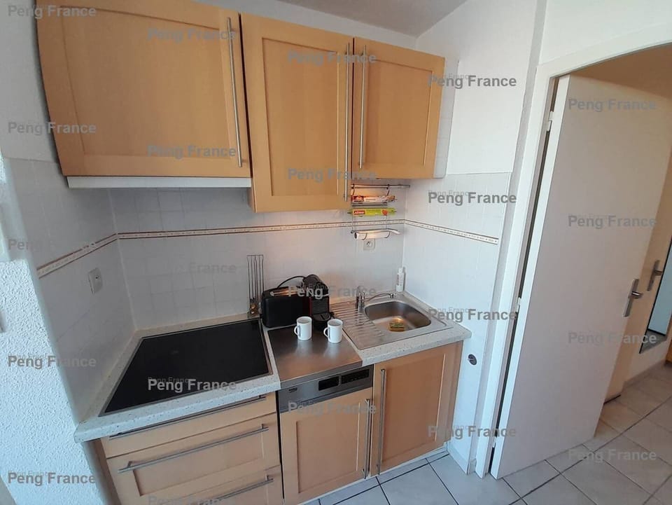 Fridge, microwave, dishwasher, cookware/dishes/utensils