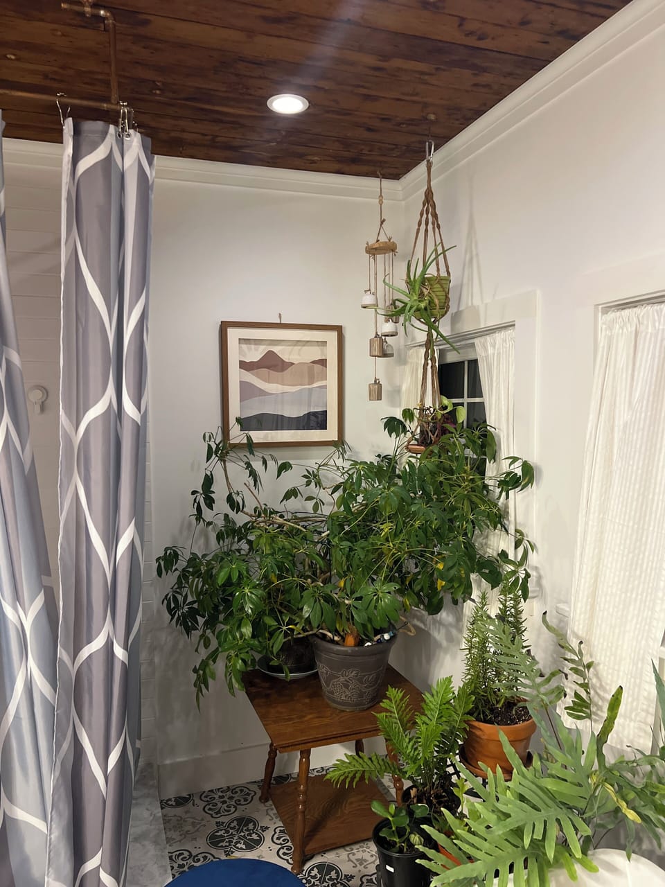 En suite bathroom, with tub and walk in shower also sports a heated floor  