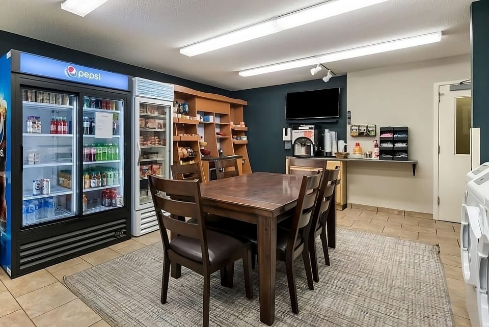 Fuel up anytime with snacks and casual seating nearby.
