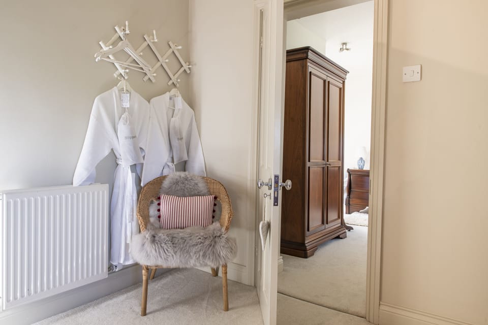 First floor: Bathrobes are provided in every room