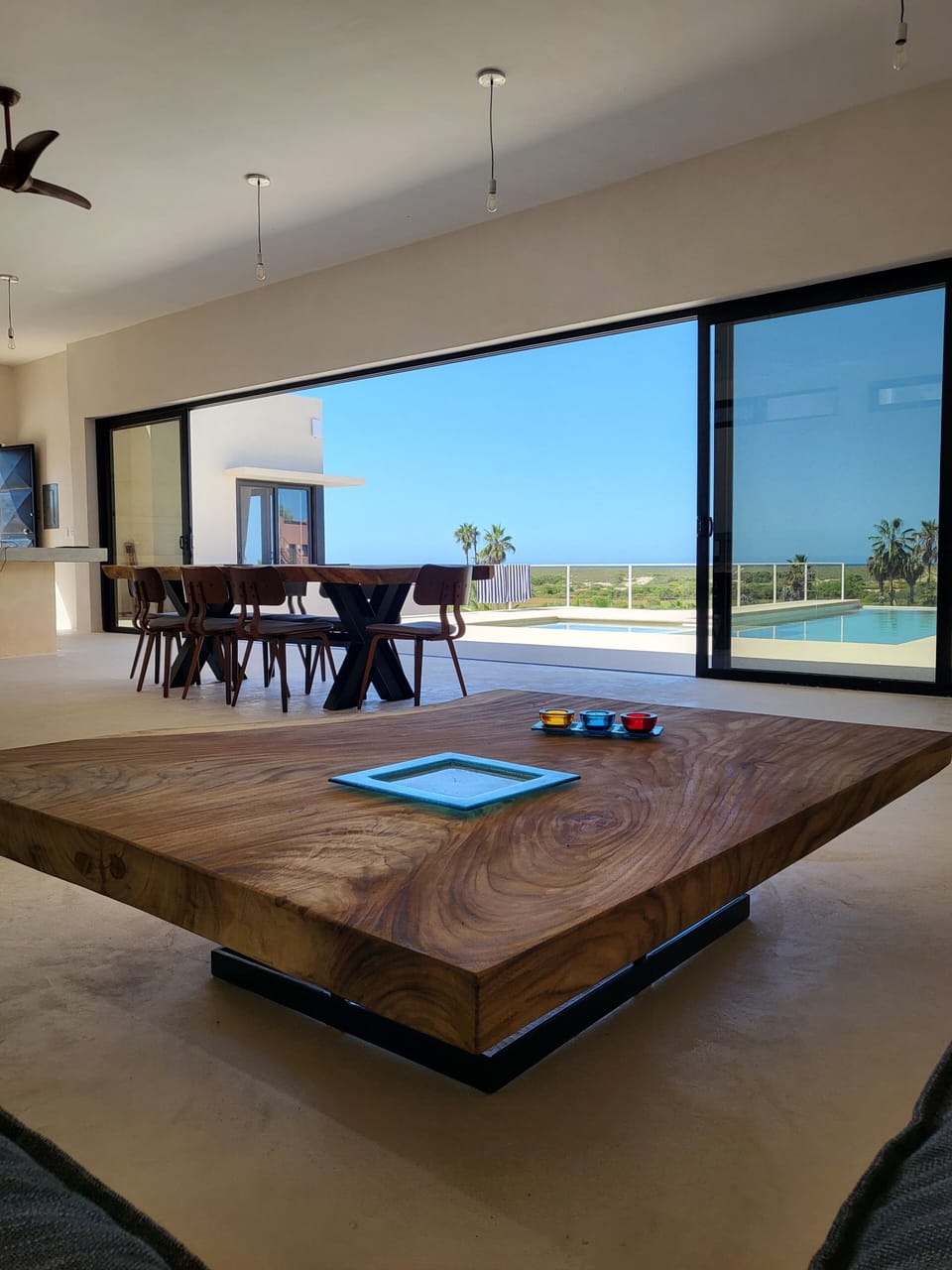 Living room family table and kitchen