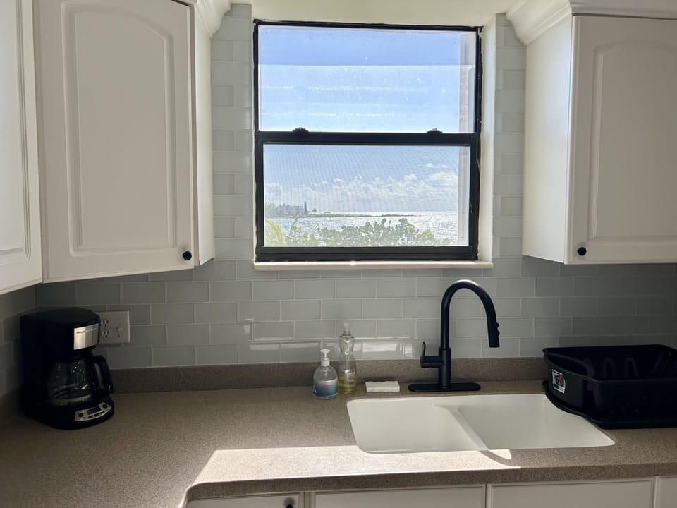 Stunning ocean view from the Kitchen sink
