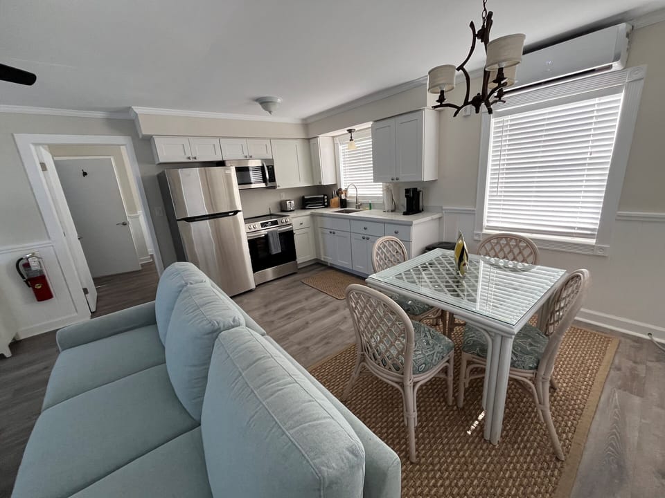 Kitchen and dining areas.