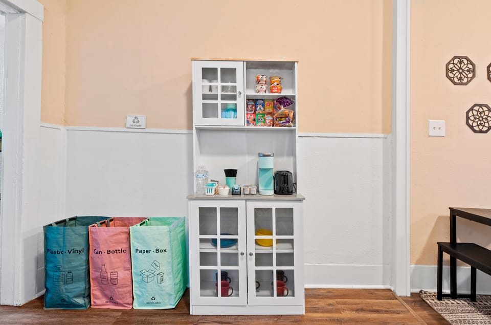 Coffee Bar and Recycling Station