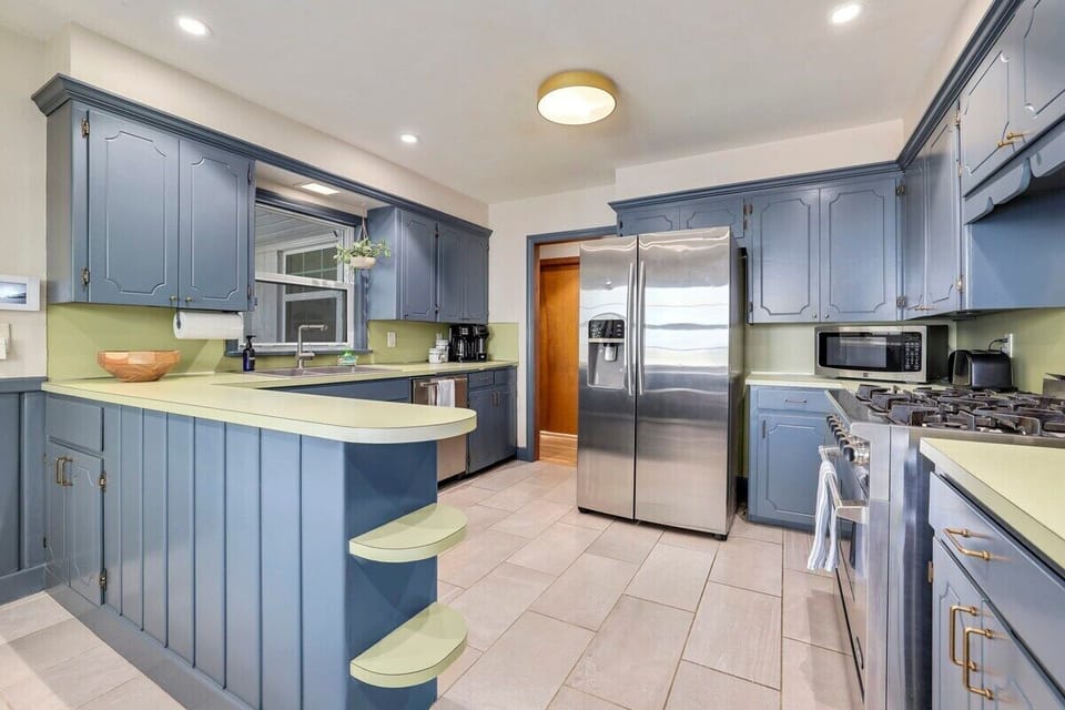 The kitchen features all the appliances you'll need for a perfect night in with your crew.