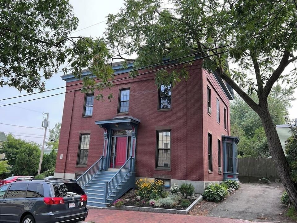 Antique sea captain's mansion, the accommodations are the entire 2nd and 3rd floors.  Off-street parking for 4 cars (small to mid-sized).