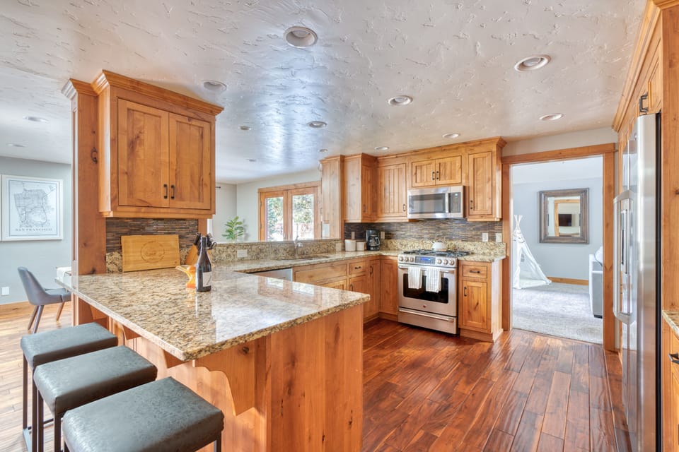 Fully stocked kitchen with new appliances