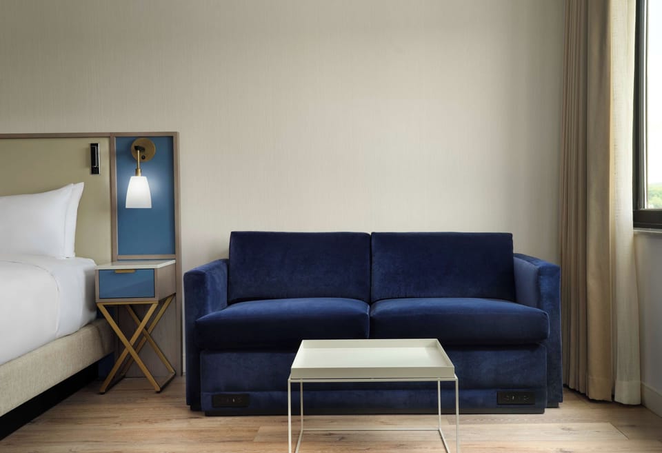 Kick back on the cozy sofa after a busy day