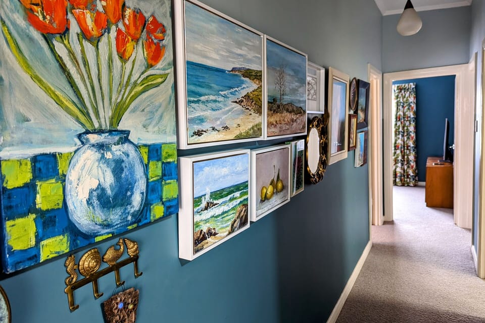 Hallway gallery of original art