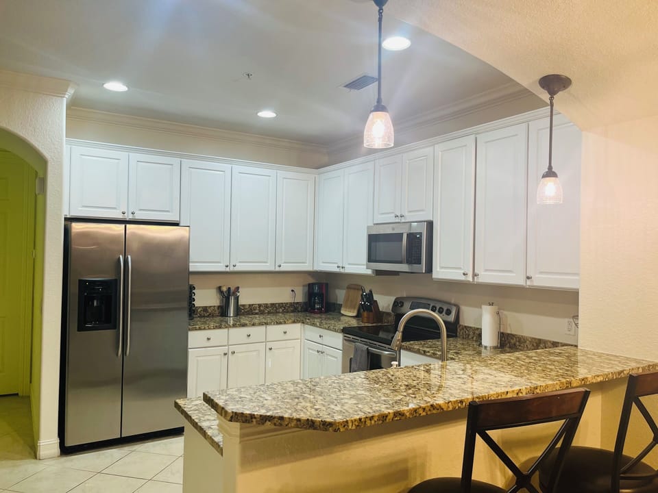 Fully stocked, updated, large kitchen. 