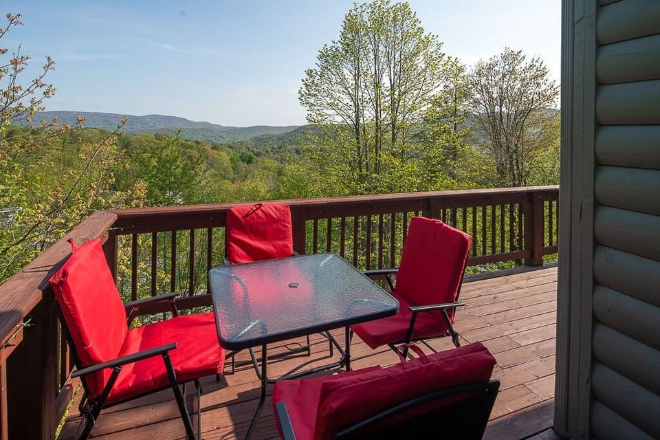 Dine, sip wine or experience dinner on the deck that overlooks Sugar and Beech.