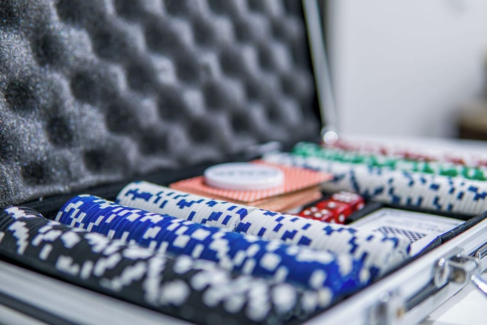 Professional poker chips for card games.
