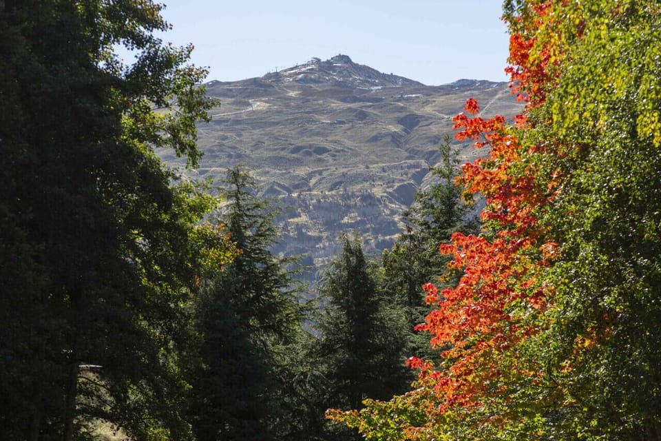 Look closely and you`ll spot the chair lifts on Coronet Peak