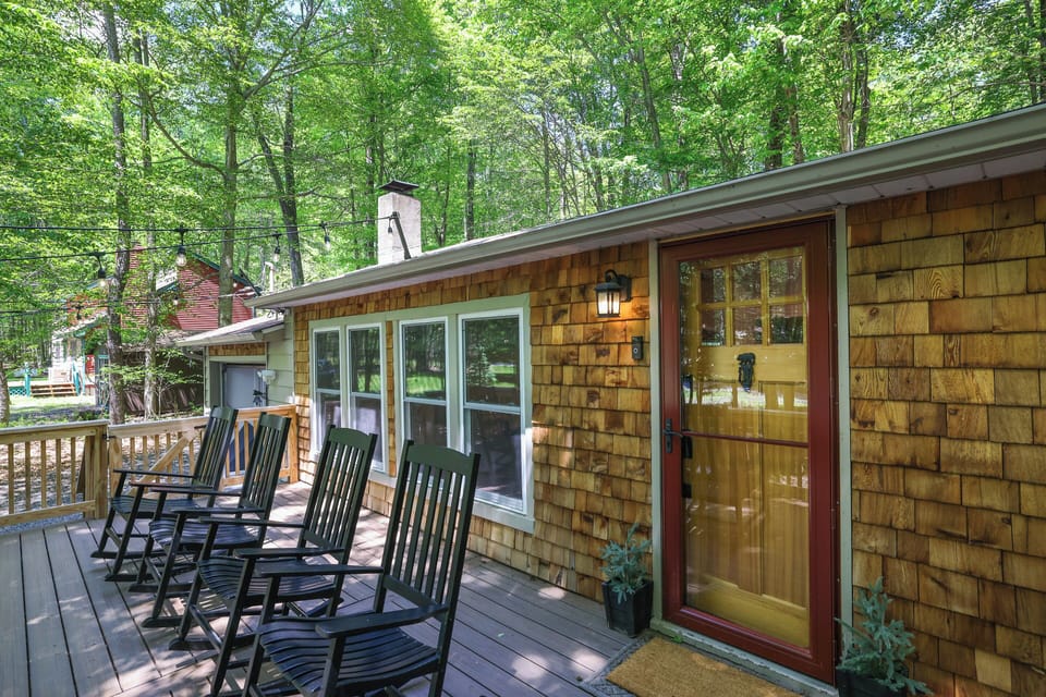 Spacious deck with rocking chairs—your go-to spot for morning coffee or evening 
