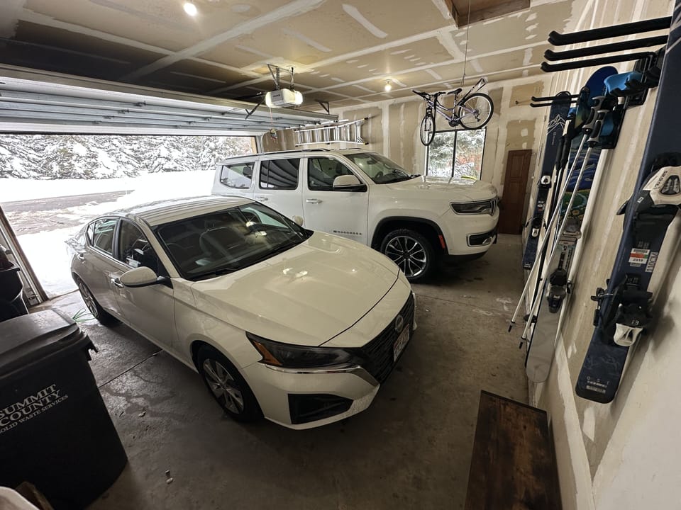 Two car garage to keep cars clear of snow and nice and warm!