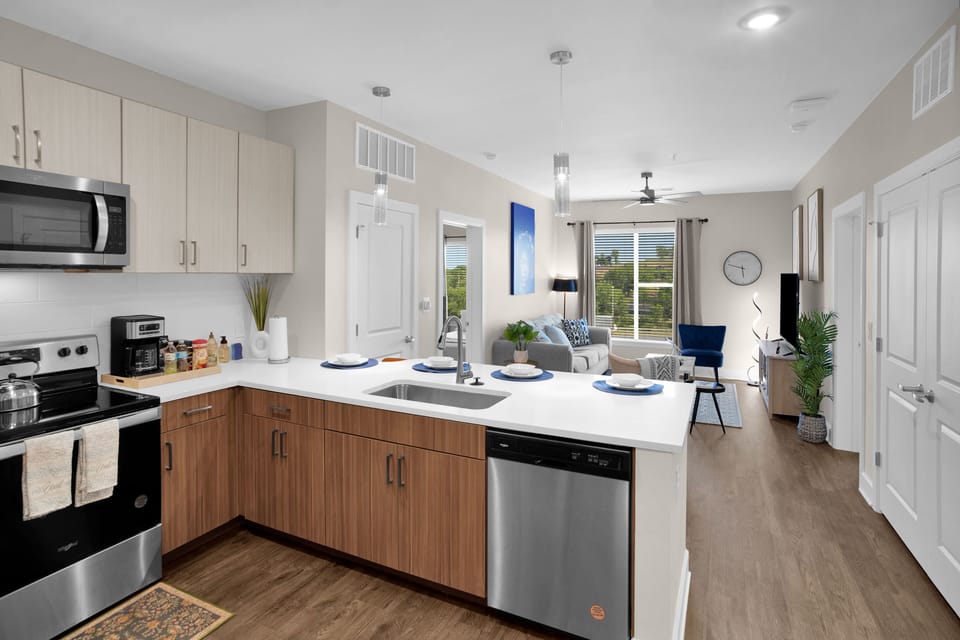 Entire Kitchen/Living Room View