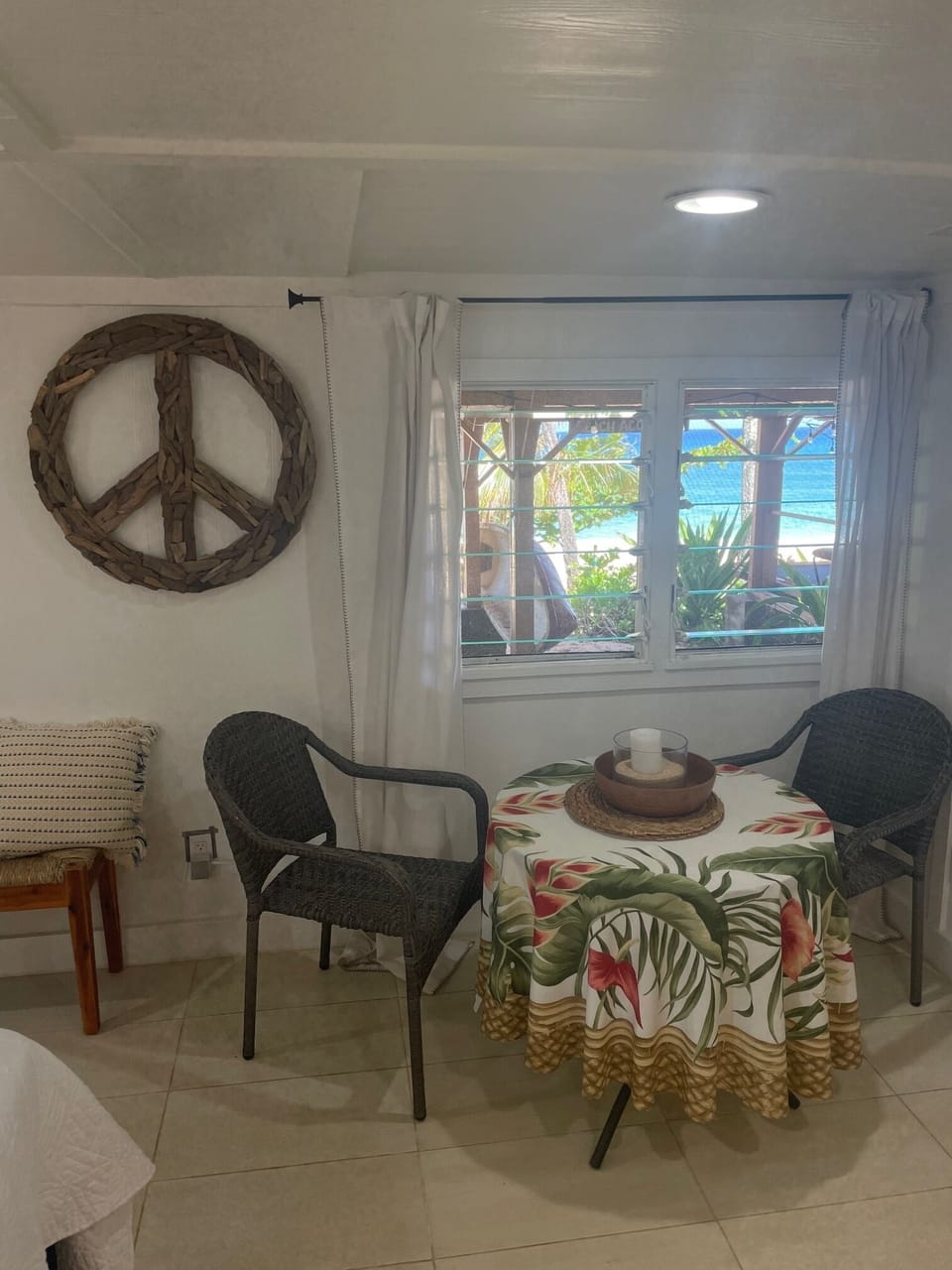 dining table in first floor bedroom