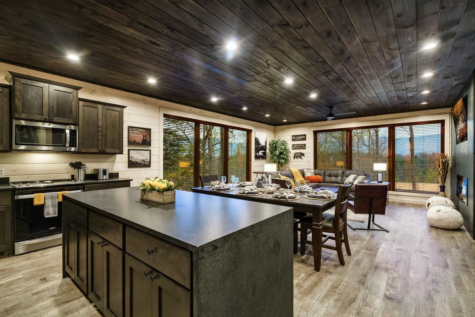 Wide-open floor plan on the main floor allows everyone to gather together.