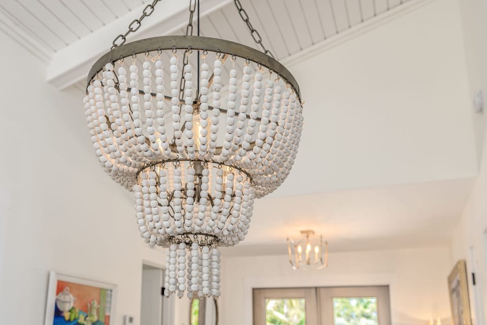 Designer Chandelier in Dining Area