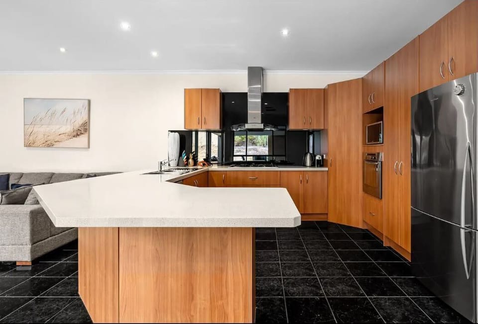 Open kitchen with quality appliances