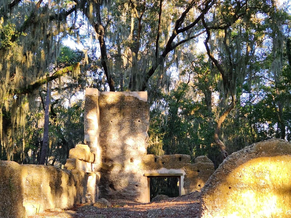 Nearby Stony-Barnyard Ruins Historic Site. See old tabby building up close.