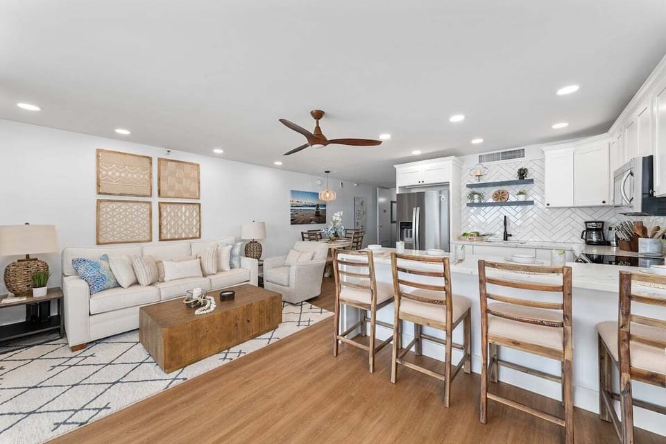 Relax in the inviting living room, complete with a comfortable sleeper sofa
