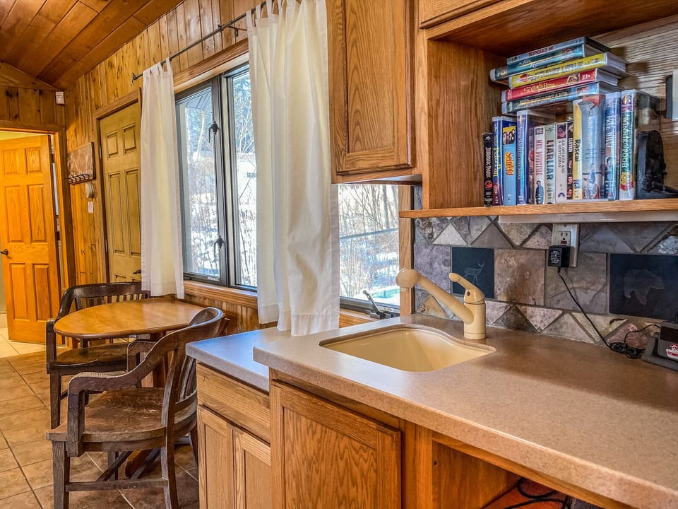 This bedroom is like a mini suite with a little kitchen area.