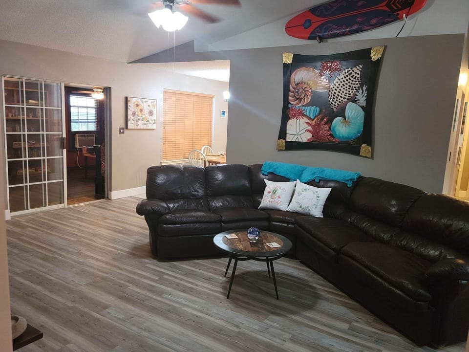 The large, open living area will have everyone gathered to share memories!