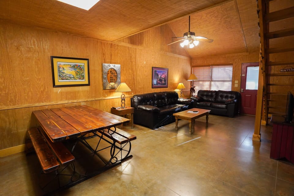 Dining + living room view