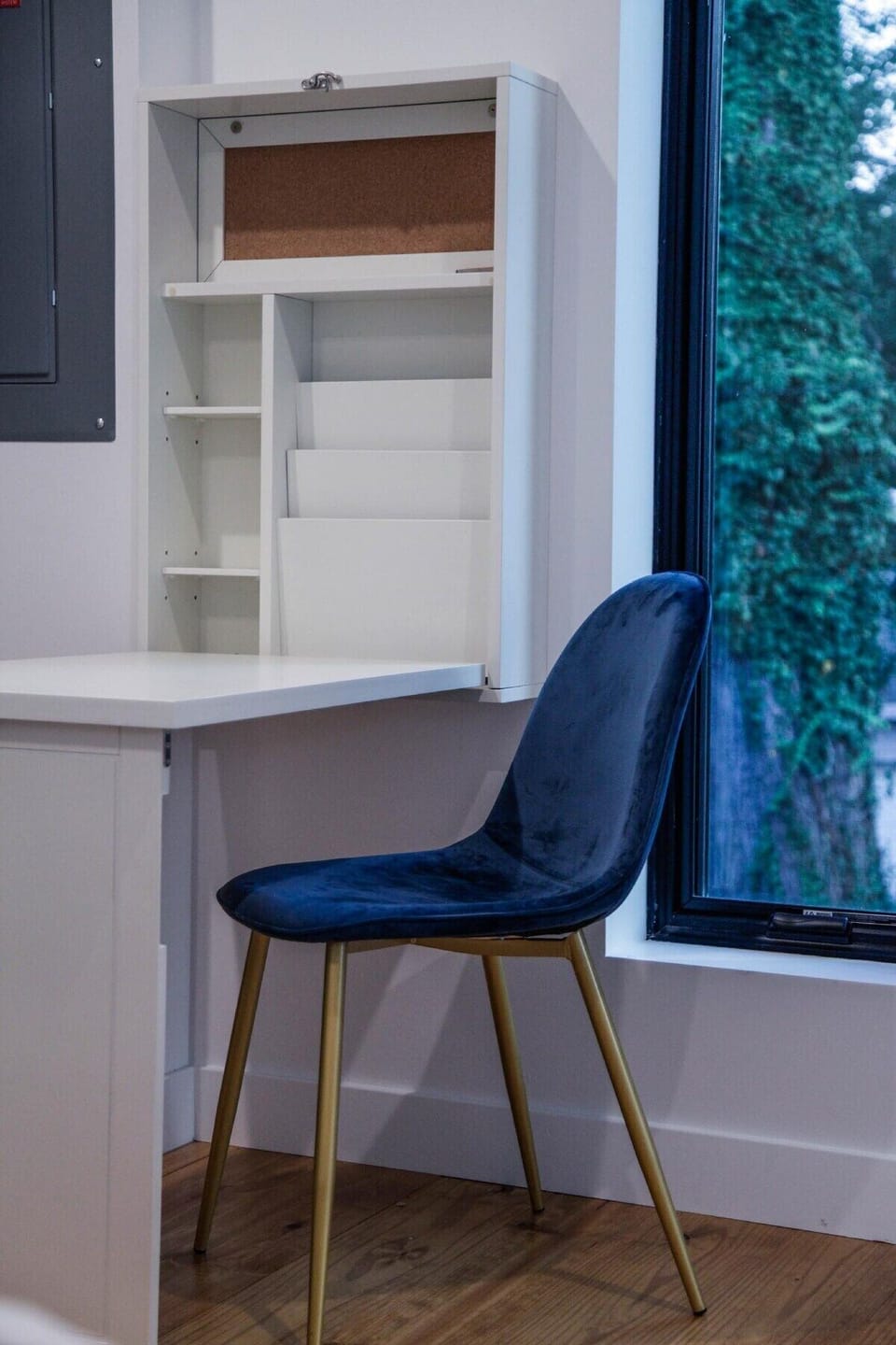 Dedicated workspace with this pulldown desk! 
