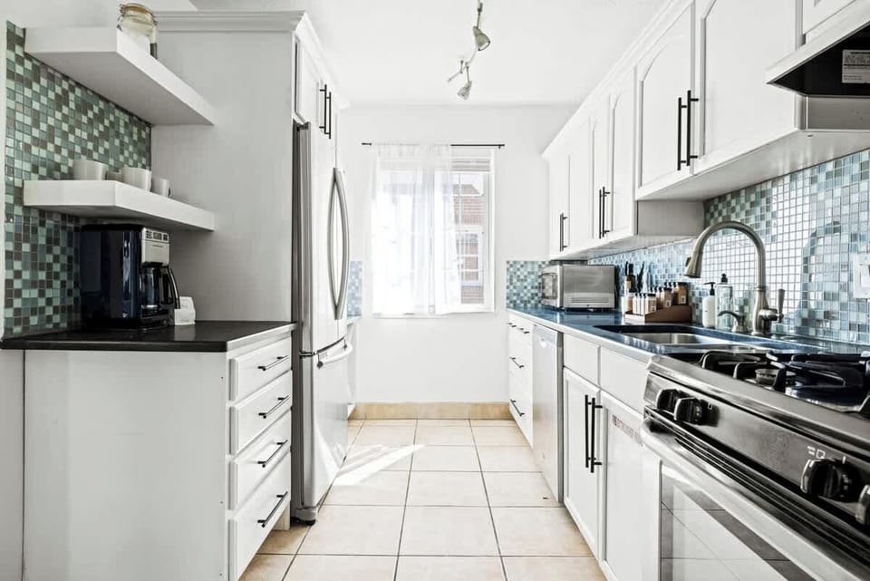 View into kitchen