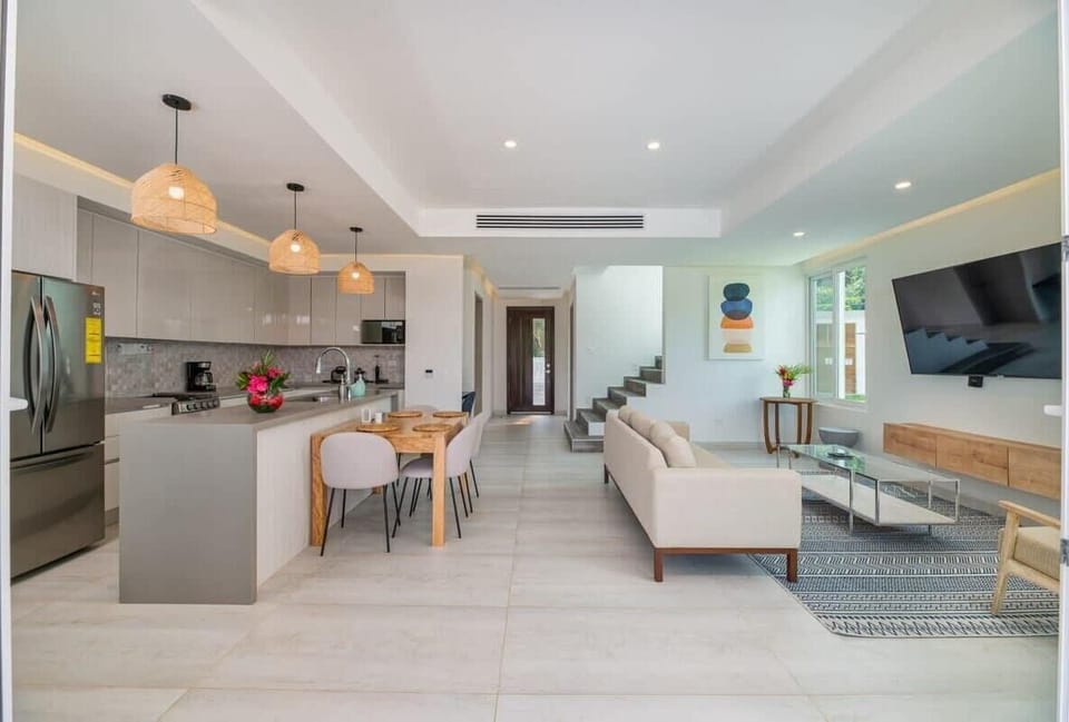 living room and kitchen