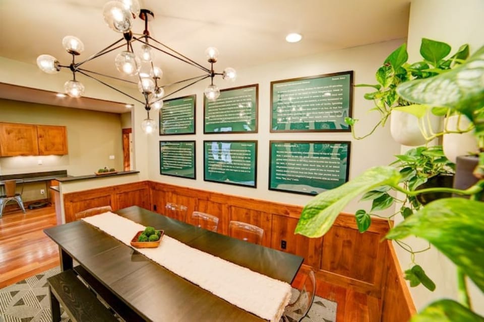 Dining area can seat up to 12 people