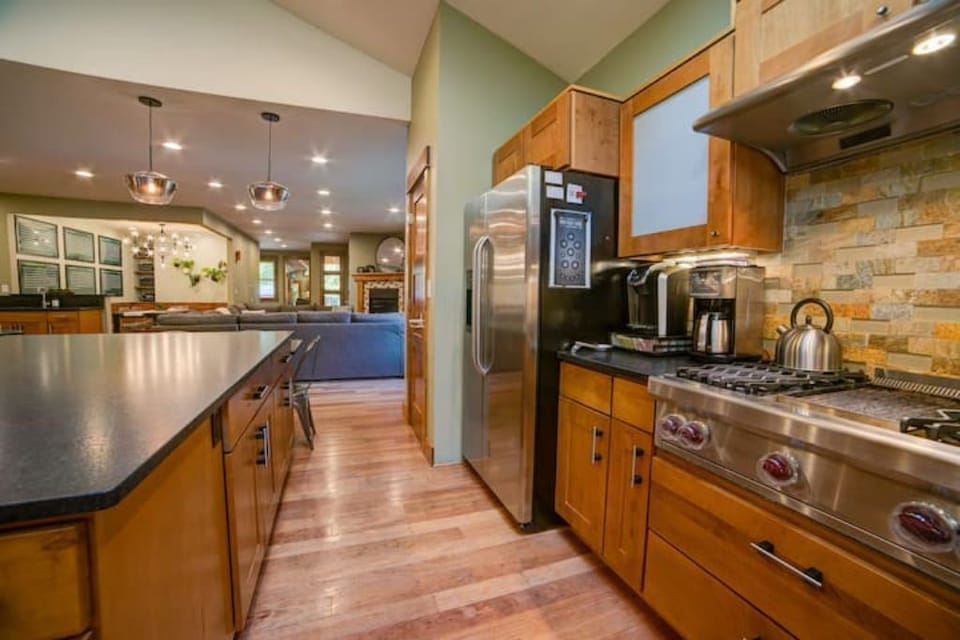 Stainless steal appliances, 2 dishwasher, and great cooking surfaces.