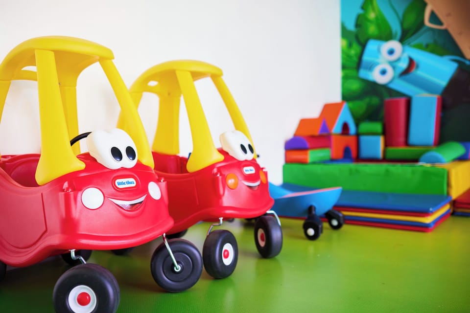 Zoom around the play zone with fun ride-on toys.