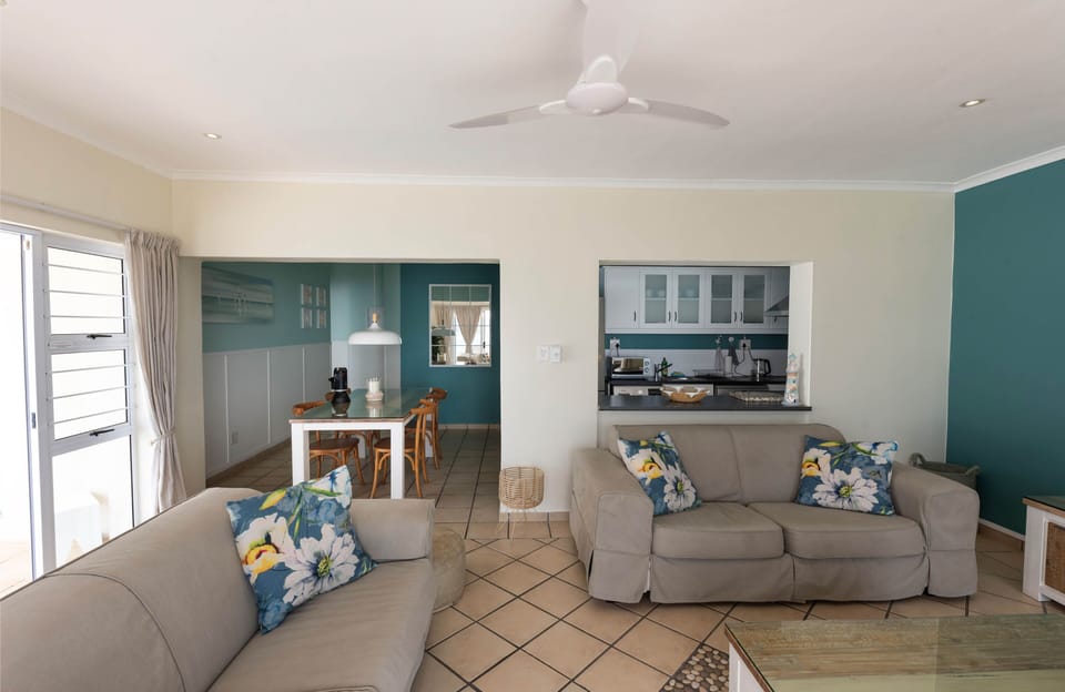 The living room and the dining table 