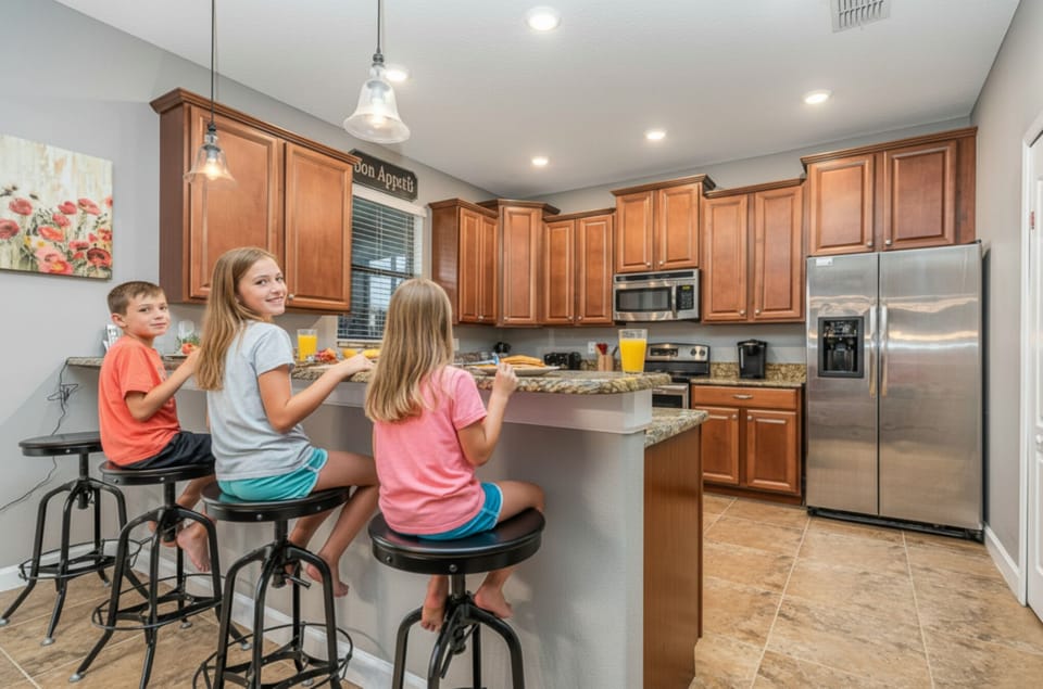 Fully Appointed Kitchen with Bar Seating