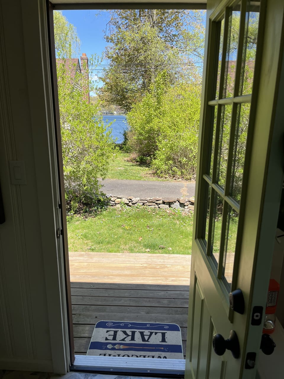 Kitchen door out to side deck with beautiful views 