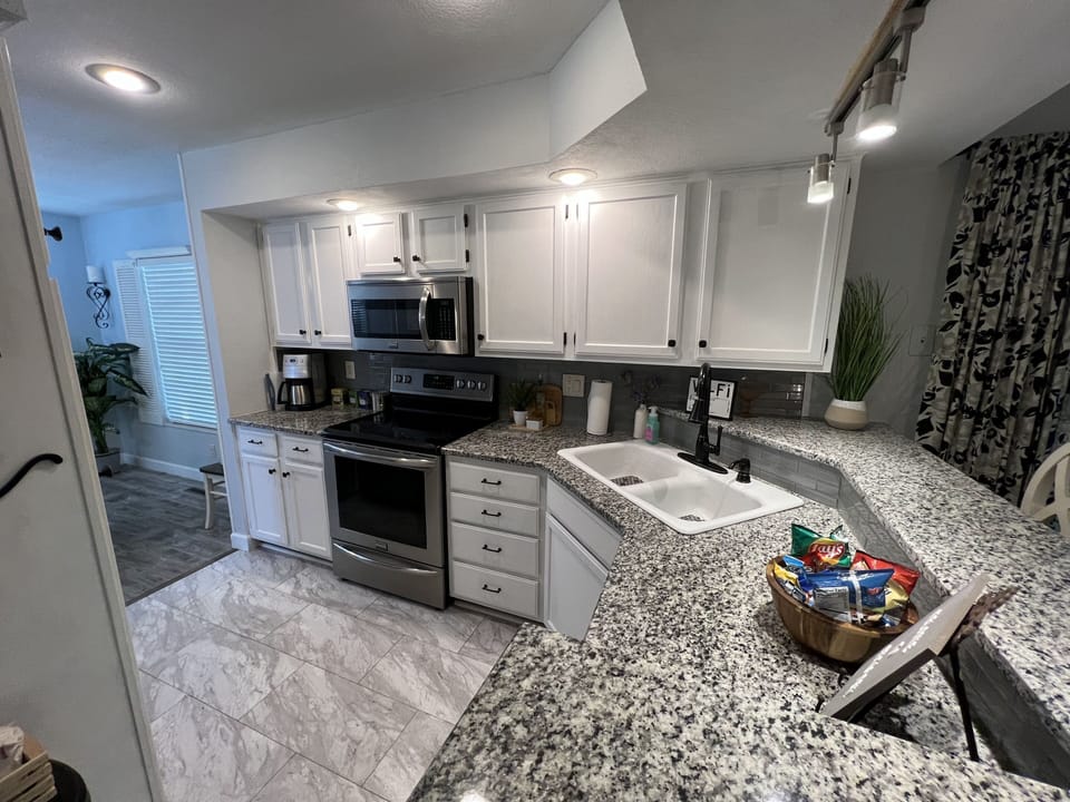 The kitchen comes fully stocked with everything you'll need to enjoy your stay
