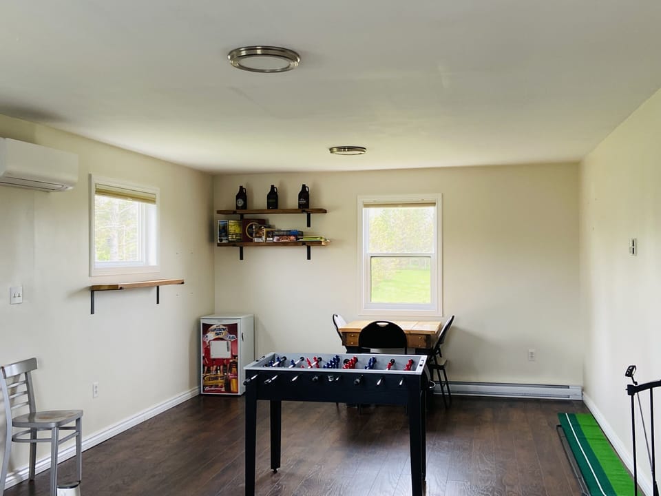 Games room with board games,books, cards, foosball table, ping pong table etc. 