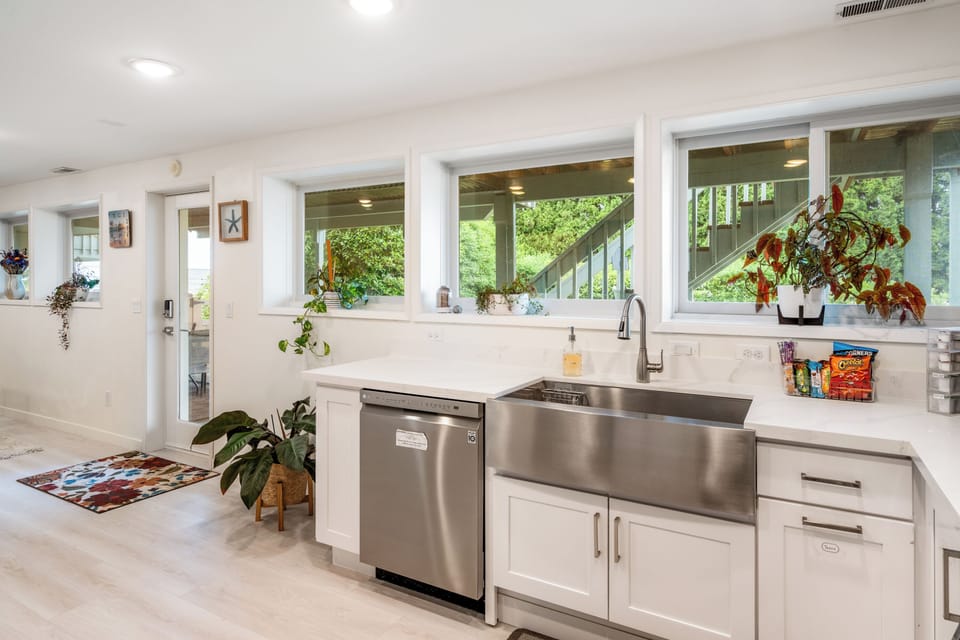 Kitchen with modern appliances and plenty of prep space.