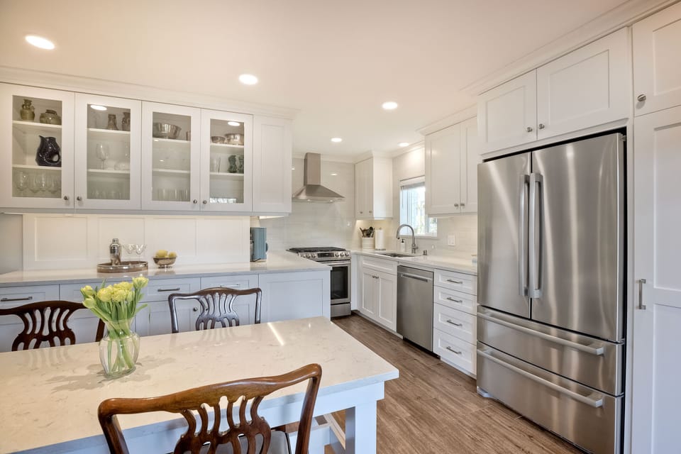 Open kitchen for preparing meals