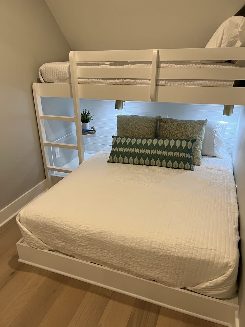 Upstairs bunk room with blackout shades.