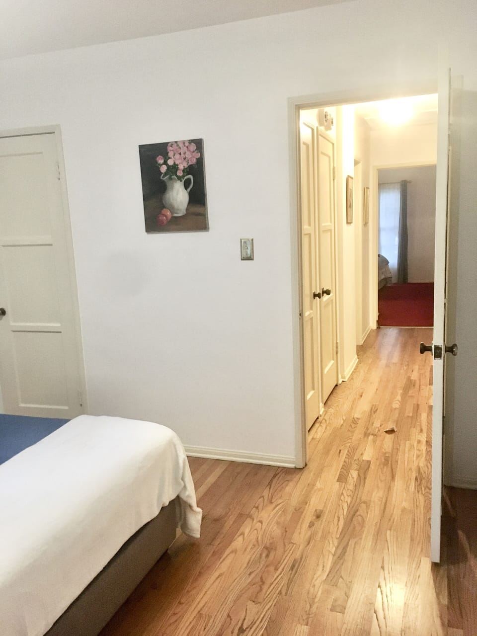 View from Second bedroom down the hall to the master 