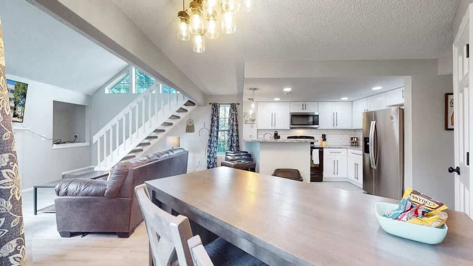 Enjoy the flow of this open-concept living and dining area.
