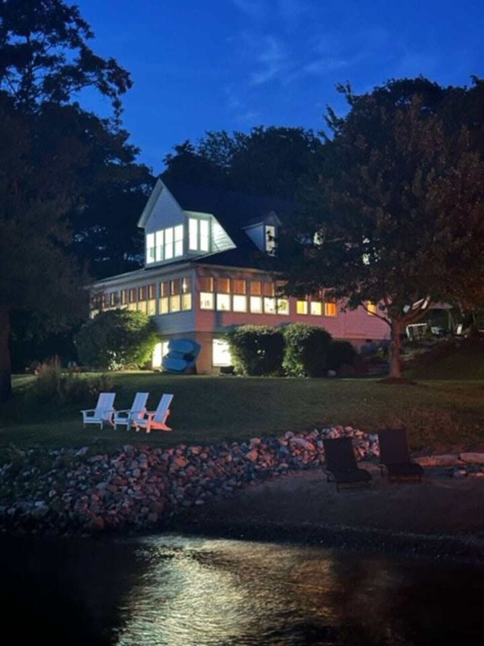 View from the dock of the house & huge yard