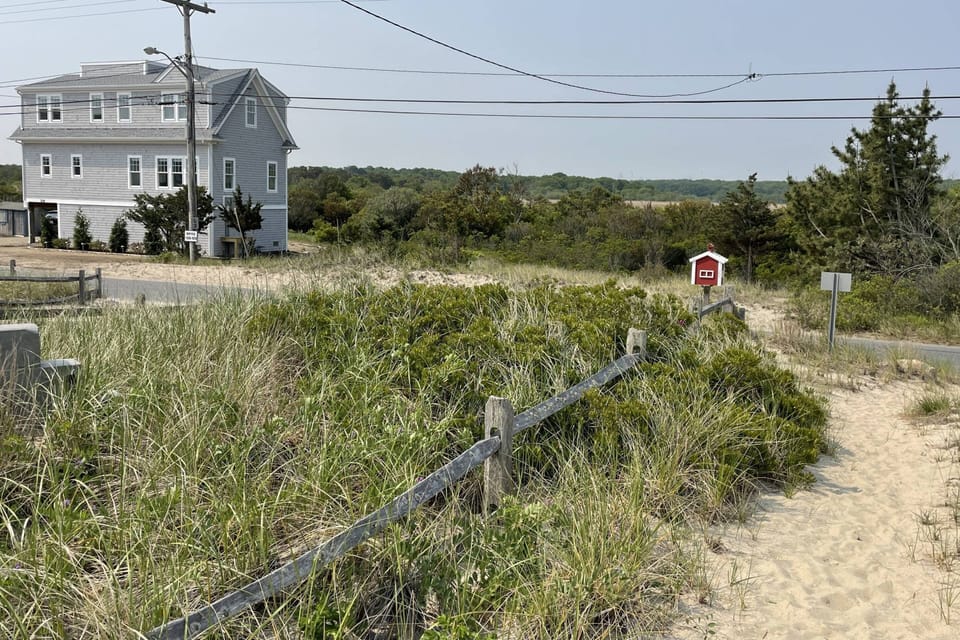 View of the entire house from the private beach path directly across the street