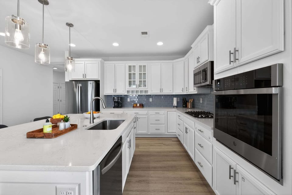 Oversized Kitchen with Stainless Steel Appliances